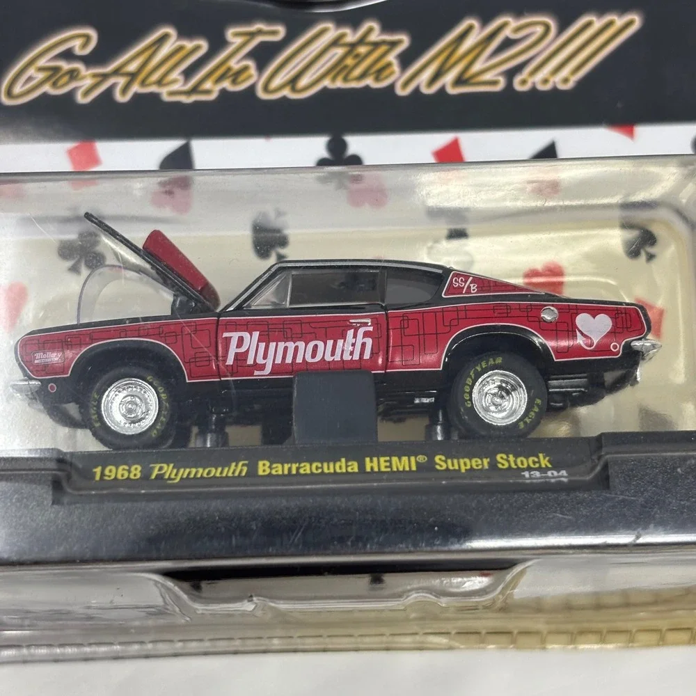 M2 Machines Wild Cards 1968 Plymouth Barracuda HEMI Super Stock WC04 1:64 Red